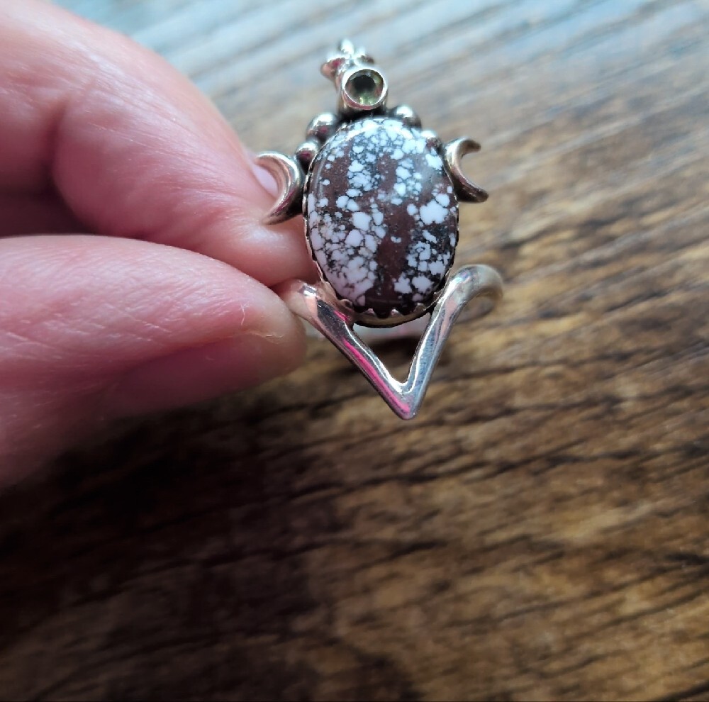 Silver Wild Horse Jasper Stone Ring - Picture 13 of 14